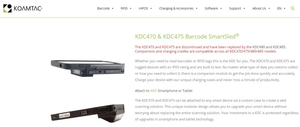 KOAMTAC KDC470 Bluetooth Barcode Scanner