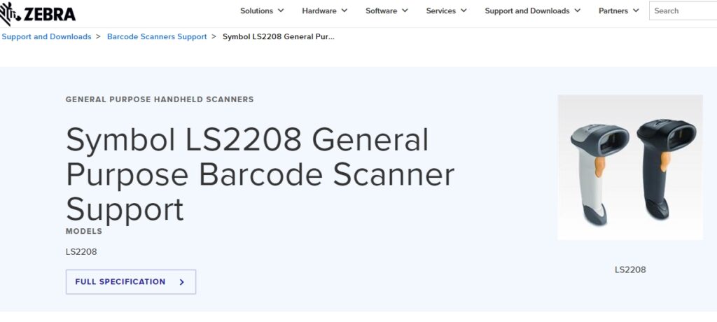 Symbol LS2208 Handheld Scanner